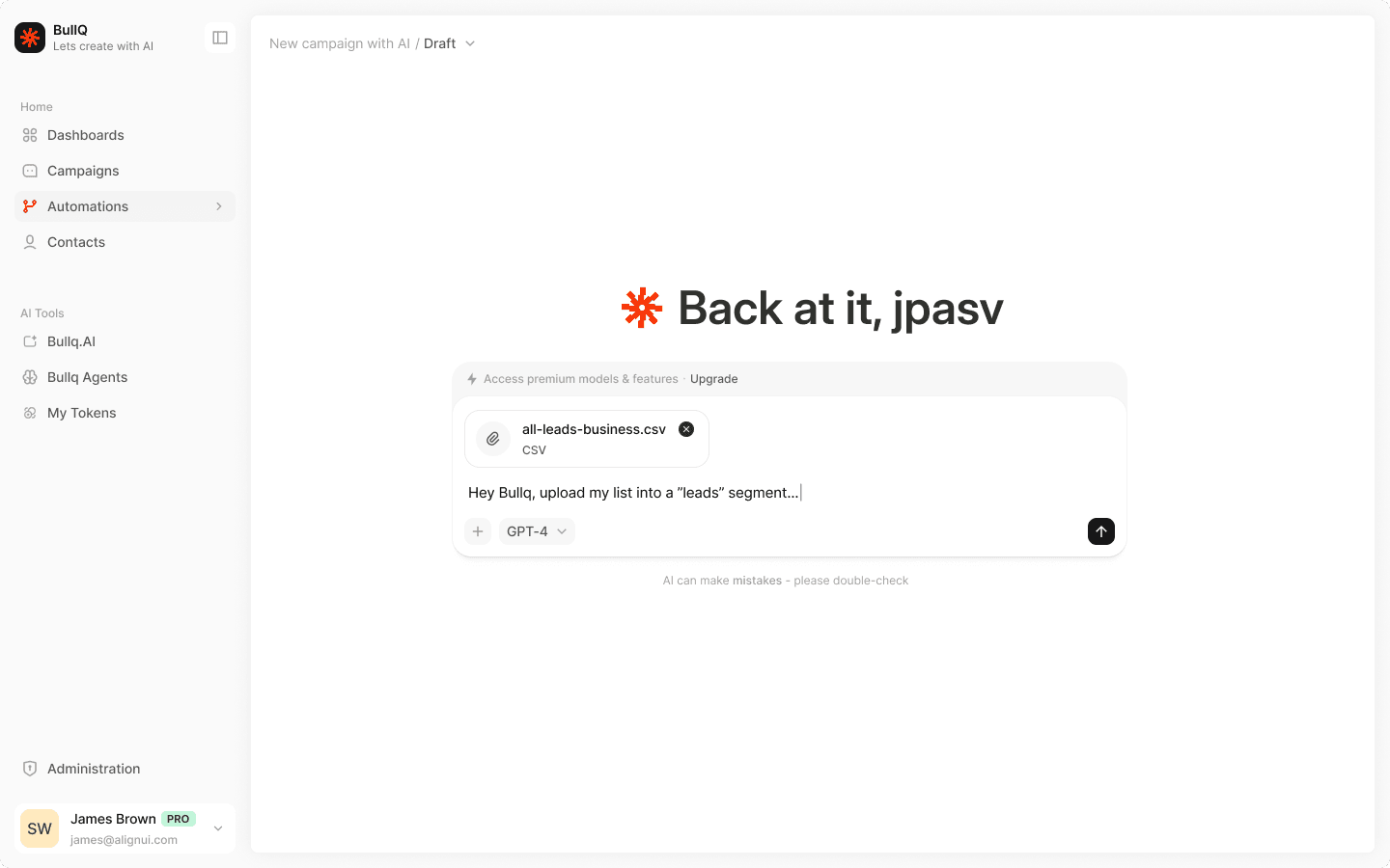 BullQ Dashboard - Plataforma de Email Marketing com IA